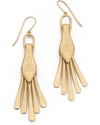 Aurelie Bidermann Tribal Fringe Earrings - Gold - Lyst