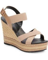 Charles By Charles David Thrice Faux Leather-Paneled Wedges - Lyst