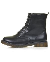 Topshop Banded Lace Up Boots - Lyst
