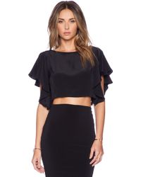 Milly Silk Crop Top - Lyst