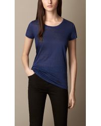 Burberry Linen T-Shirt - Lyst