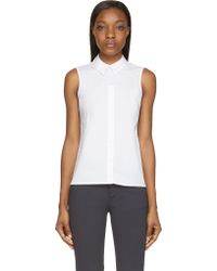 Opening Ceremony White Poplin Reverse Placket Eva Top - Lyst