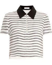 A.L.C. Paige Striped Cropped Silk Top - Lyst