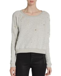Textile Elizabeth And James Distressed French-Terry Sweatshirt - Lyst
