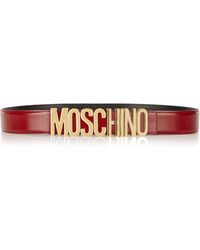 Moschino Glossed-Leather Belt - Lyst