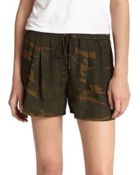 Haute Hippie Silk Camouflage-Print Shorts - Lyst