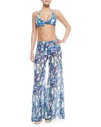 Etro Wide-Leg Paisley-Print Coverup Pants - Lyst