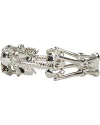 Alexander McQueen Silver And Crystal Twinned Skeletons Cuff - Lyst