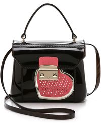 Furla Heart Print Candy Bon Bon Bag - Onyx And Pink - Lyst