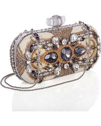 Marchesa Lily Crystal Box Clutch Bag - Lyst