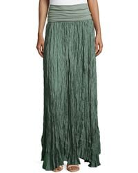 Donna Karan New York Crushed Silk Maxi Skirt With Fold-Over Waist - Lyst