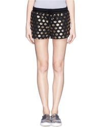 Markus Lupfer 'Smacker Lip' Foil Print Sweat Shorts - Lyst