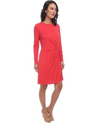 BCBGMAXAZRIA Roxie Long Sleeve Dress With Front Tuck - Lyst