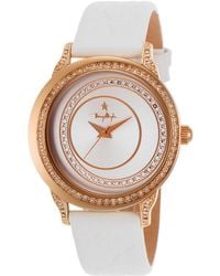 Thierry Mugler Women'S White Genuine Leather Silver-Tone Dial - Lyst