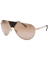 Balmain Women'S Shield Gold-Tone Sunglasses Leather Accent - Lyst