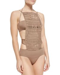 La Perla Crochet-Front Monokini Swimsuit - Lyst