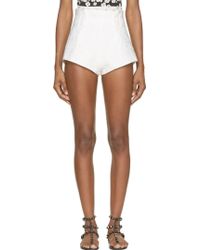 Mary Katrantzou White Alpahbet Jacquard Bloomer Shorts - Lyst