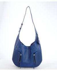 Olivia Harris Blueberry Perforated Leather Hobo Bag - Lyst