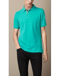 Burberry Check Placket Polo Shirt - Lyst