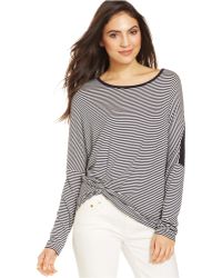 Karen Kane Gathered Hem Striped Top - Lyst