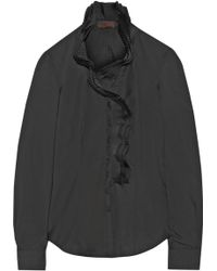 L'Wren Scott Ruffle-Trimmed Shell Shirt - Lyst