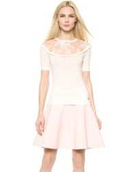 Temperley London Marnie Lace Yoke Top - Ivory - Lyst