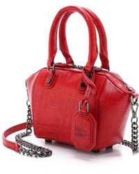 Alice + Olivia Alice + Olivia Mini Oliver Glazed Lizard Bag - Red - Lyst