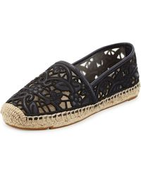Tory Burch Lucia Lace Espadrille Flat - Lyst