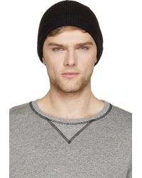 Ami Black Ribbed Knit French Beanie - Lyst