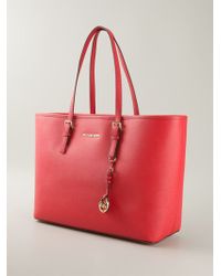 michael kors jet set tote red