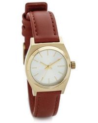 Nixon Small Time Teller Watch - Light Gold/Saddle - Lyst