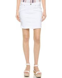 James Jeans Daisy Cut Off Skirt - White Opaque - Lyst