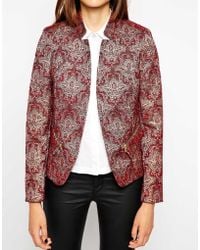 Helene Berman Notch Collar Edge To Edge Jacket In Paisley Print - Lyst