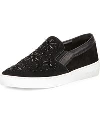 MICHAEL Michael Kors Nadine Embellished Slip-on Sneaker - Lyst