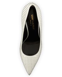 white saint laurent pumps