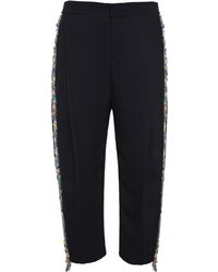 Chloé Crepe Trousers With Jewel Embellishment - Lyst
