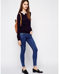 Sessun Tullio Knitted Jumper With Contrast Collar - Lyst