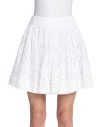Alice + Olivia Gilberto Lace Box Pleat Skirt - Lyst