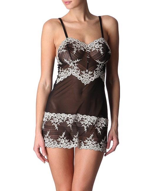 Wacoal Embrace Lace Chemise In White Nude Lyst