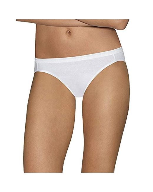 Lyst Hanes Comfort Cotton Bikini Panties Pack White In White