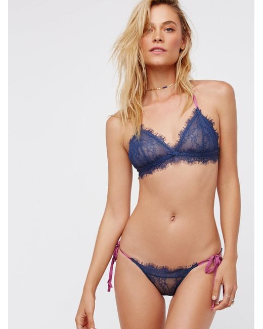 Lyst Free People Bedroom Eyes Tie Bikini Bedroom Eyes Bralette In Blue