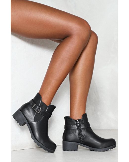 Lyst Nasty Gal Cleated Buckle Gusset Boot Cleated Buckle Gusset Boot