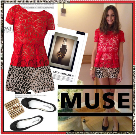 Olivia Palermo: Cheetah Print and Red Lace