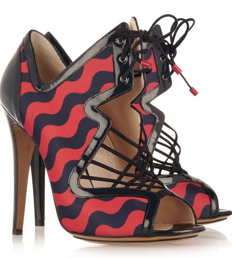 Nicholas Kirkwood – Patent Leather-Trimmed Satin Sandals