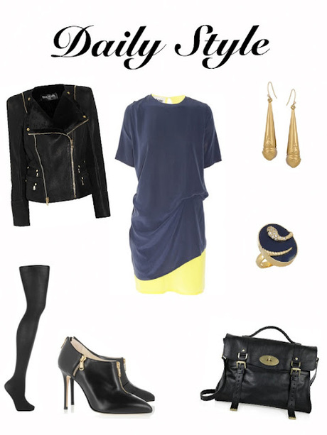 Daily Style September 19, 2012: Navy With Black Leather
