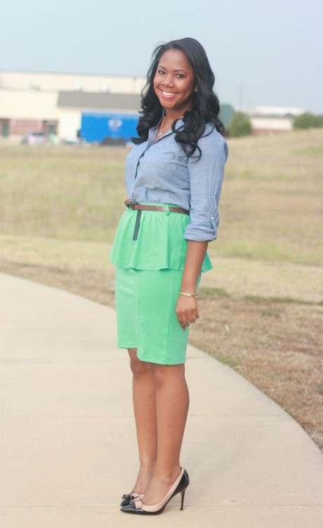 Peplum + Chambray