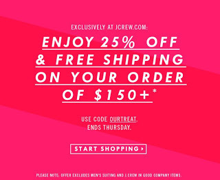 OURTREAT at J.Crew: 25% Off & Free Shipping on $150+ - New Promo-Priced Items & Markdowns