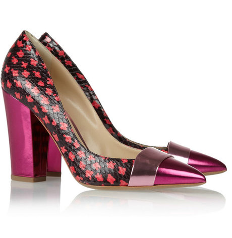 Shoe of the moment: printed elaphe and mirrored-leather pumps by Nicholask Kirkwood