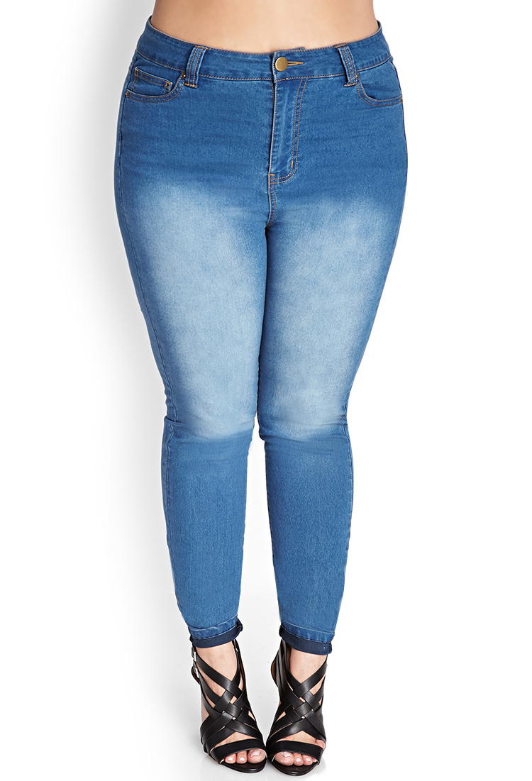 Forever 21 High-Waisted Skinny Jeans in Blue (MEDIUM DENIM) | Lyst