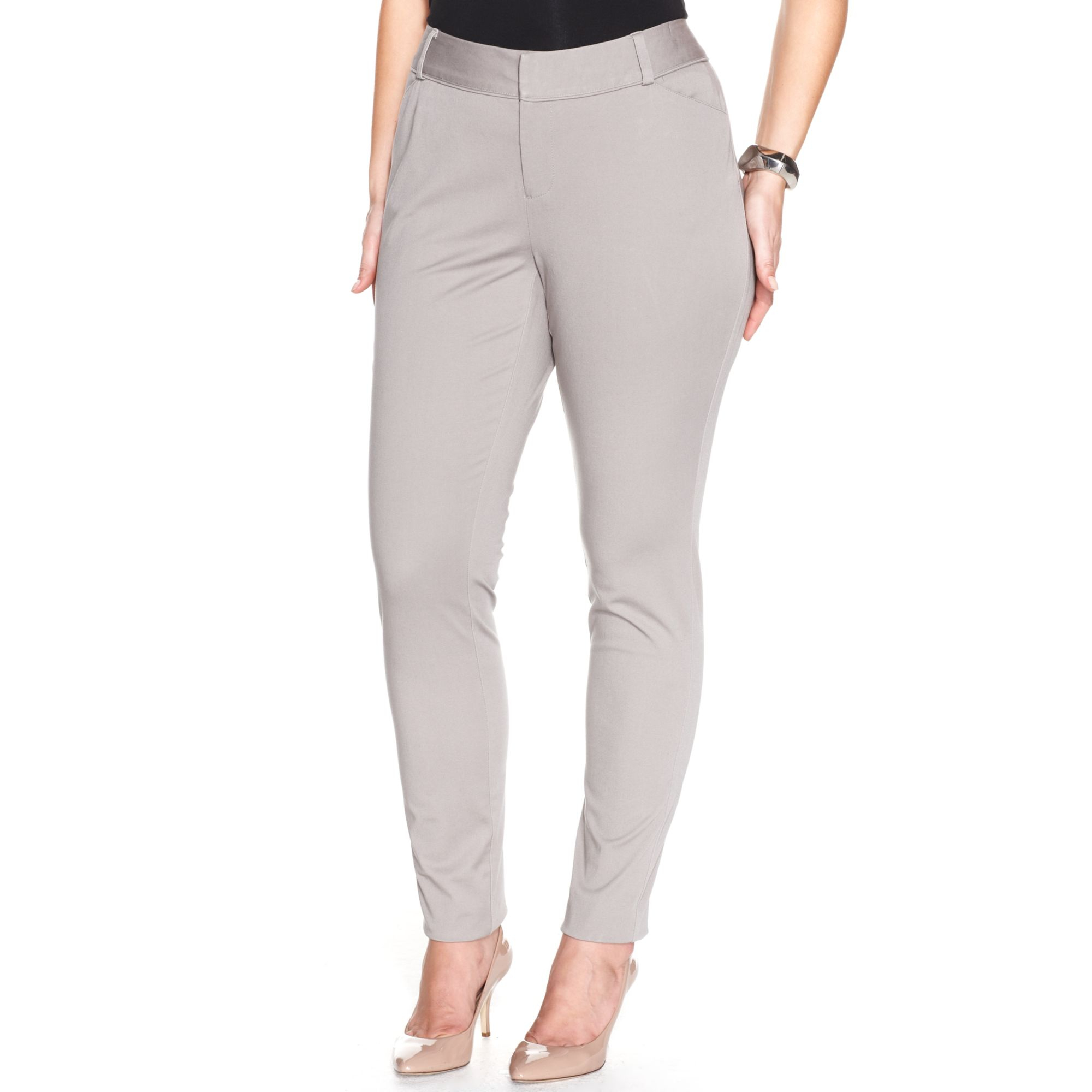 Inc International Concepts Plus Size Skinnyleg Pants in Beige (Truffle